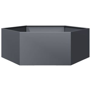 vidaXL Jardinera hexagonal acero gris antracita 138x120x45 cm