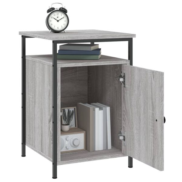 vidaXL Mesita de noche madera contrachapada gris Sonoma 40x42x60 cm