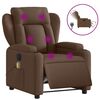 vidaXL Sill&oacute;n reclinable de masaje el&eacute;ctrico tela marr&oacute;n