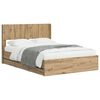 vidaXL Estructura de cama con almacenamiento y cabecero Artisan Oak