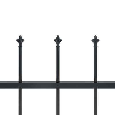 vidaXL Valla de jardín con puntas de lanza acero negro 13,6x0,6 m