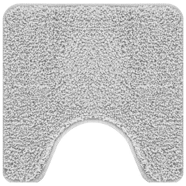 vidaXL Alfombra antideslizante para ba&ntilde;o con corte para inodoro Gris