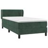 vidaXL Cama box spring con colch&oacute;n terciopelo verde oscuro 100x200 cm