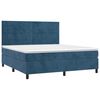 vidaXL Cama box spring colch&oacute;n y LED terciopelo azul oscuro 180x200 cm