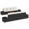 vidaXL Conjunto de sof&aacute;s de jard&iacute;n 9 uds. Negro y crema
