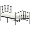 vidaXL Estructura cama sin colchón con estribo metal negro 75x190 cm