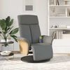 vidaXL Sill&oacute;n reclinable de masaje con reposapi&eacute;s tela gris oscuro