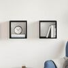 vidaXL Estantes cubo de pared 2 uds madera roble negro 30x15x30 cm