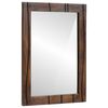 vidaXL Espejo de ba&ntilde;o Rectangular con espejo Nogal 50 x 2,5 x 70 cm