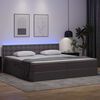 vidaXL Cama con almacenamiento y LED con LED Gris Claro 200 x 200 cm