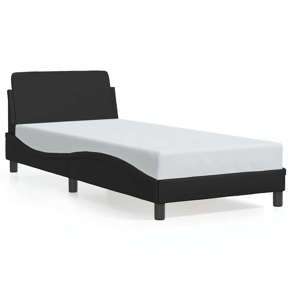 vidaXL Estructura de cama Dover cuero sint&eacute;tico negro 90x200 cm