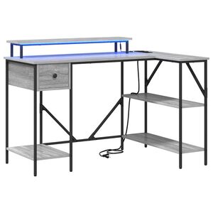 vidaXL Escritorio Gris Sonoma 120 x 79 x 86,5 cm Madera de ingenier&iacute;a