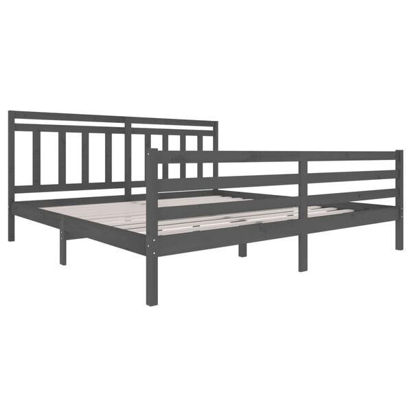 vidaXL Estructura de cama de madera maciza gris 200x200 cm
