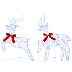 vidaXL Reno de Navidad 2 uds. 40 LED Azul 43 x 19 x 65 cm