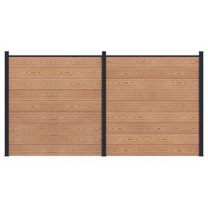 vidaXL Panel de valla 2 pcs WPC y Aluminio Marr&oacute;n