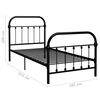 vidaXL Estructura de cama sin colch&oacute;n metal negro 90x200 cm