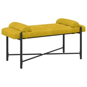 vidaXL Banco con Botones y Cojines Amarillo 110 x 40 x 46 cm