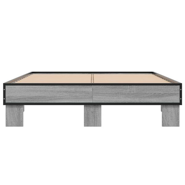 vidaXL Estructura cama madera ingenier&iacute;a metal gris Sonoma 140x200 cm