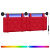 vidaXL Cabecero colgante Con luz LED Rojo Cuero sint&eacute;tico