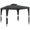 vidaXL Cenador con doble techo de tela gris antracita 2,98x2,98 m