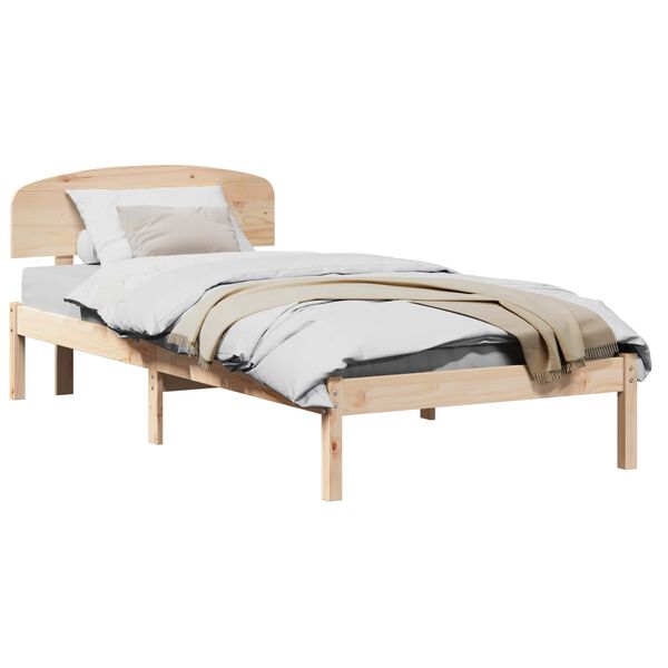 vidaXL Estructura de cama Natural 90 x 190 cm Madera de pino macizo