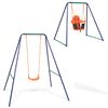 vidaXL Columpio individual y columpio para ni&ntilde;os 2 en 1 naranja
