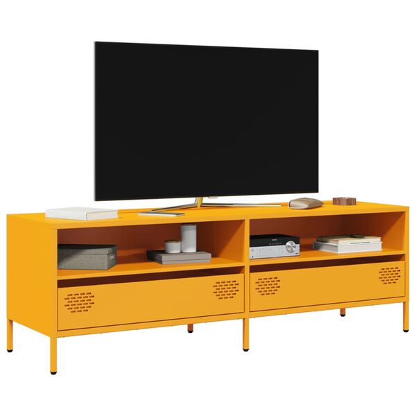 vidaXL Mueble para TV acero laminado en frío amarillo 135x39x43,5 cm