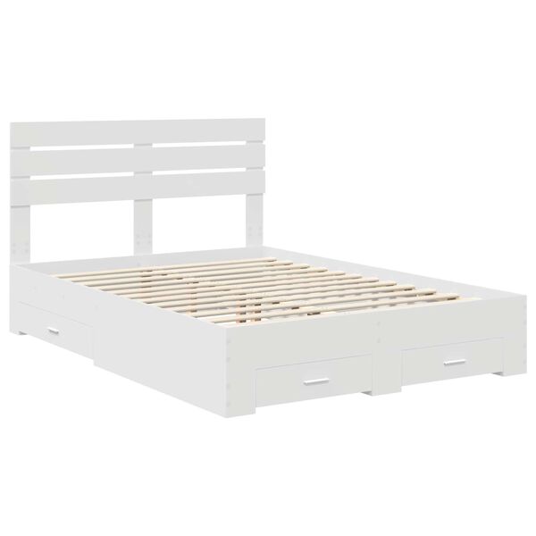 vidaXL Estructura de cama con caj&oacute;n con cabecera Madera contrachapada