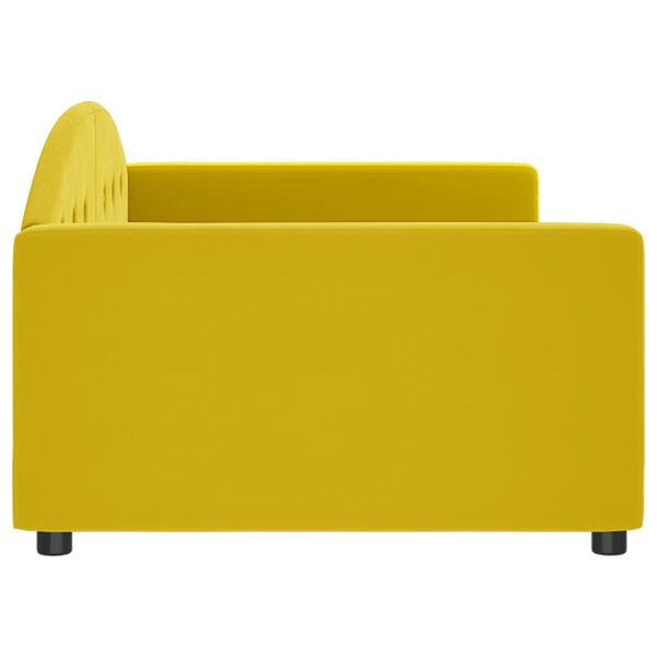 vidaXL Sof&aacute; cama sin colch&oacute;n terciopelo amarillo 100x200 cm