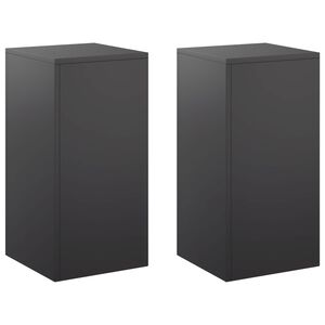 vidaXL Soporte de plantas 2 pcs Negro 30 x 30 x 60 cm Acero
