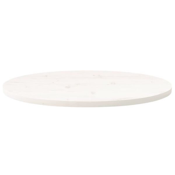 vidaXL Tablero de mesa ovalado madera maciza pino blanco 80x40x2,5 cm