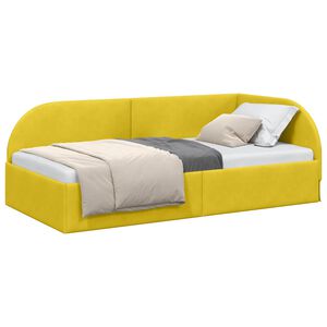 vidaXL Estructura de cama en esquina Amarillo 80 x 200 cm Terciopelo