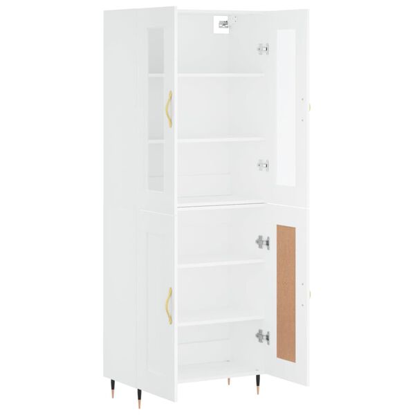 vidaXL Aparador alto madera contrachapada blanco 69,5x34x180 cm