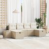 vidaXL Conjunto de sof&aacute; de jard&iacute;n 6 pcs Beige rat&aacute;n sint&eacute;tico