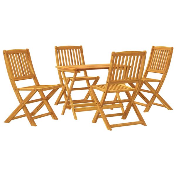 vidaXL Set de comedor de jard&iacute;n plegable 5 pzas madera maciza acacia
