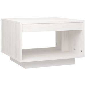 vidaXL Mesa de centro de madera maciza de pino blanco 50x50x33,5 cm