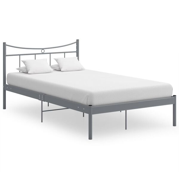 vidaXL Estructura de cama sin colch&oacute;n metal gris 120x200 cm