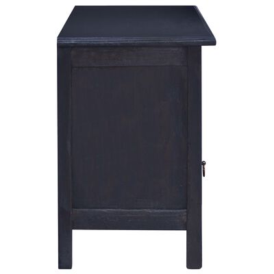 vidaXL Mueble para TV madera maciza de caoba negro café 100x30x45 cm