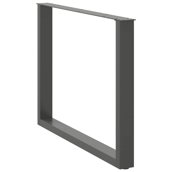 vidaXL Patas para mesa de comedor en forma de U (2 unidades), antracita, 100 x (72-73) cm, acero