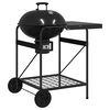 vidaXL Parrilla al aire libre con rueda Negro 91 x 71 x 107 cm Metal