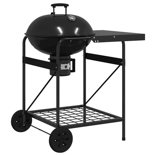vidaXL Parrilla al aire libre con rueda Negro 91 x 71 x 107 cm Metal