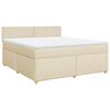 vidaXL Cama box spring con colch&oacute;n tela color crema 180x200 cm