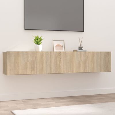 vidaXL Muebles de TV 2 uds madera ingeniería roble Sonoma 80x30x30 cm