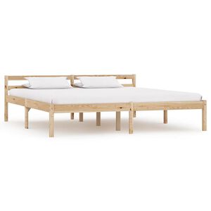 vidaXL Estructura de cama sin colch&oacute;n madera maciza de pino 160x200 cm