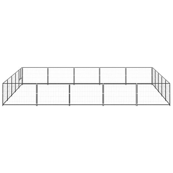 vidaXL Perrera acero 25 m&sup2; negra