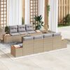 vidaXL Conjunto de sof&aacute; de jard&iacute;n con coj&iacute;n 8 pcs Beige Polirat&aacute;n