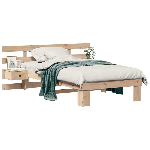 vidaXL Estructura de cama Marr&oacute;n 100 x 200 cm Madera de pino macizo