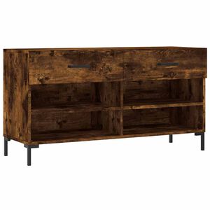 vidaXL Zapatero madera de ingenier&iacute;a roble ahumado 102x35x55 cm