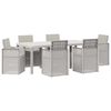 vidaXL Conjunto de Comedor de Jard&iacute;n 7 uds. Blanco y Gris Claro PP