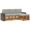 vidaXL Conjunto de sof&aacute;s de exterior 4 uds. Natural y Gris Claro